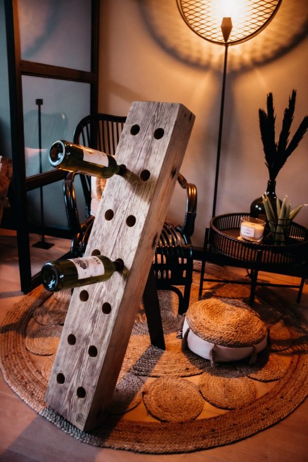 Industrial Wooden Wine Rack